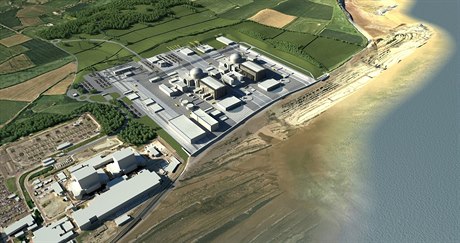 Plánovaná jaderná elektrárna Hinkley Point C.