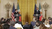 Prezident Spojench stt americkch Barack Obama na konferenci spolen s...