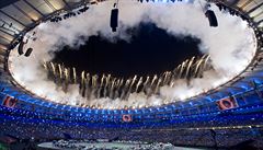 Slavnostní zahájení olympijských her v Riu 2016 (závrený ohostroj).