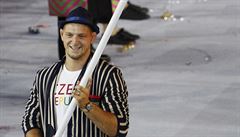 Luká Krpálek - vlajkono R na slavnostním zahájení olympiády v Riu.