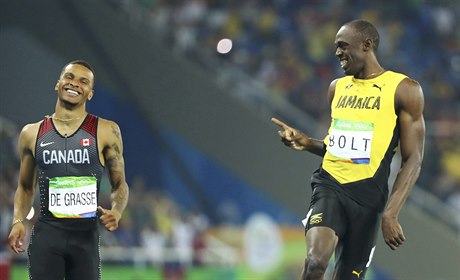 Usain Bolt a Andre De Grasse.