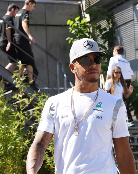 Lewis Hamilton ped Velkou cenou Belgie.