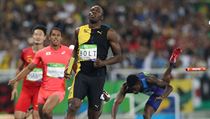 Jamajan Usain Bolt ve tafet na 4x100 metr.
