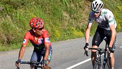 Nairo Quintana a Chris Froome v sobotní etap Vuelty.