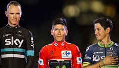 Trojice nejlepích na Vuelt 2016: Chris Froome, Nairo Quintana a Esteban...