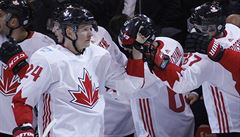 Svtový pohár hokejist - zámoské derby Kanada vs. USA (radost Perryho).
