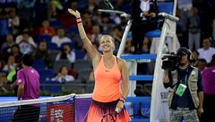 Petra Kvitová v semifinále proti Simon Halepové.