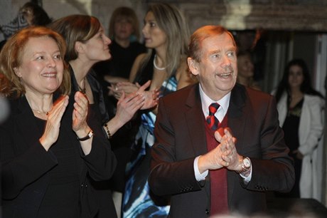 Magda Vaáryová a Václav Havel na pedávání cen Gypsy Spirit.