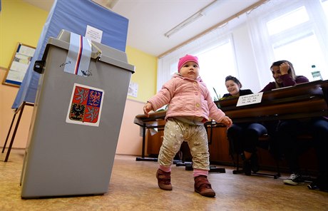 Volební místnost v základní kole Nestemická v Usti nad Labem