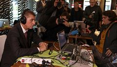 Andrej Babi ve volebním tábu Hnutí ANO