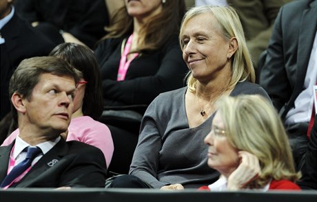 Tenisová legenda Martina Navrátilová na finále Fed Cupu.
