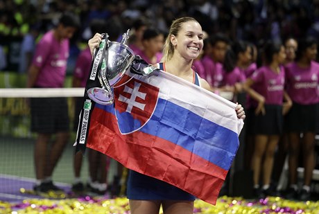 Dominika Cibulková slaví vítzství ve finále Turnaje mistry.