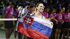 Dominika Cibulková slaví vítzství ve finále Turnaje mistry.