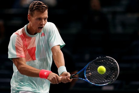 Tomá Berdych na turnaji v Paíi