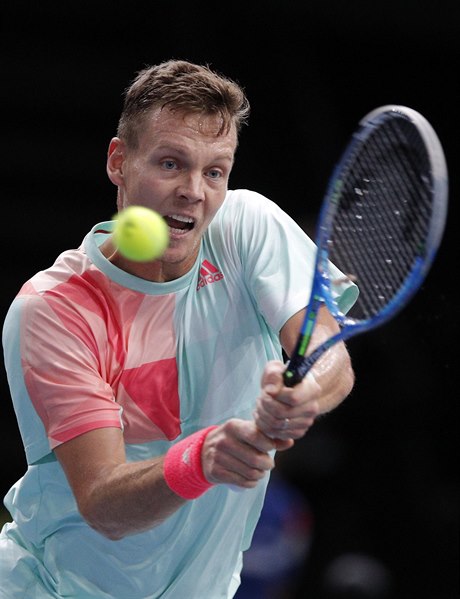 Tomá Berdych na turnaji v Paíi