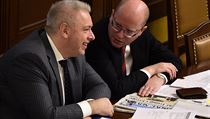 Premiér Bohuslav Sobotka s ministrem vnitra Milanem Chovancem Premiér Bohuslav Sobotka s ministrem vnitra Milanem Chovancem