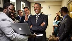 Prezident Obama a komik Jimmy Fallon krátce ped natáením poadu.
