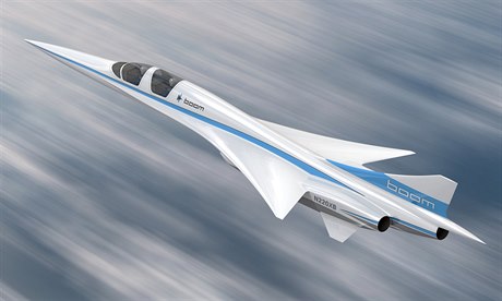 Model nadzvukového letadla XB-1 od firmy Boom.