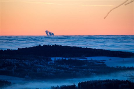 Vrch Vojna a Temelín.