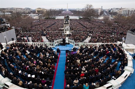 Prezident Obama pronáí e k národu poté, co podruhé sloil písahu a stal se...