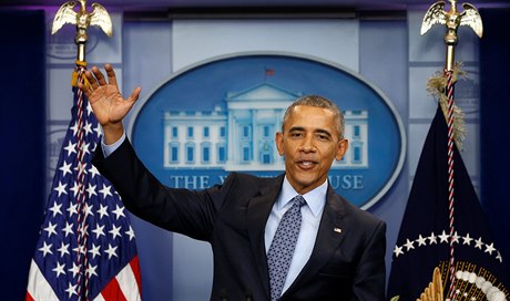 Barack Obama na poslední tiskové konferenci v Bílém dom.