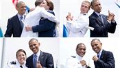 Prezident se fotografoval s nov pijatmi kadety na Americkou akademii...