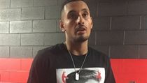 Nick Kyrgios odpovídal novinářům v triku vyobrazující Donalda Trumpa jako ďábla. | na serveru Lidovky.cz | aktuální zprávy