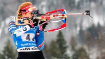 Gabriela Koukalová na trati štafety v Ruhpoldingu. | na serveru Lidovky.cz | aktuální zprávy