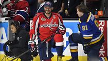 Dovednostn soute NHL All Star Game 2017: rusk dvojice Alex Ovekin a...