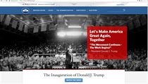 Hlavní stránka Donalda Trumpa s jeho volebním sloganem ‚Let‘s Make America... | na serveru Lidovky.cz | aktuální zprávy