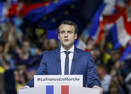 Kandidát na francouzského prezidenta Emmanuel Macron.