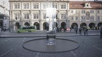 Procesuální instalace na Malostranském náměstí v Praze Procesuální instalace na Malostranském náměstí v Praze