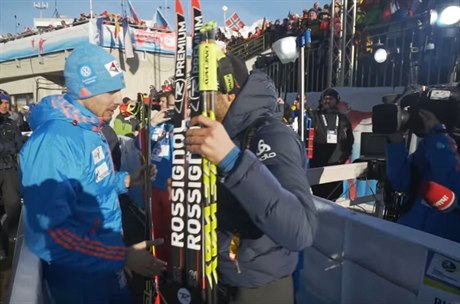 Anton ipulin a Martin Fourcade.