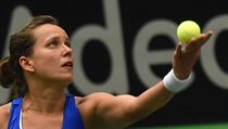 Barbora Strýcová v 1. kole Fed Cupu proti Garbině Muguruzaové. | na serveru Lidovky.cz | aktuální zprávy