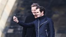 Selfie Rogera Federera a Tome Berdycha.