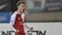 Slávista Jan Sýkora se raduje z branky na 2:0. | na serveru Lidovky.cz | aktuální zprávy