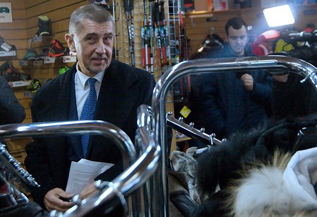 Ministr financí Andrej Babi v horském stedisku Harrachov