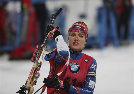 Gabriela Koukalová musela ve smíených dvojicích hned ptkrát dobíjet.