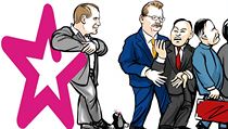 Zleva: Jaromír Soukup, Jaroslav Tvrdík a čínská investiční skupina CEFC. Zleva: Jaromír Soukup, Jaroslav Tvrdík a čínská investiční skupina CEFC.