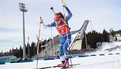 Gabriela Koukalová v závod Svtového poháru v Oslu.