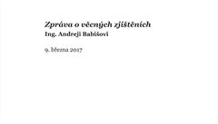 Andrej Babi (ANO) zveejnil závry zpráv auditorských firem EY a PWC o svých...