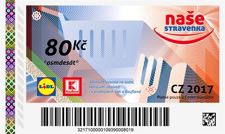 Stravenka vydávaná etzcem Lidl.