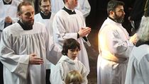 Církevní hodnostáři se sešli na pohřbu kardinála Vlka. Církevní hodnostáři se sešli na pohřbu kardinála Vlka.