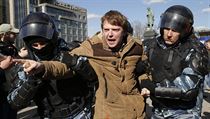 Zatkn bhem protestu v Moskv 26. bezna 2017