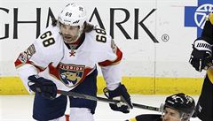 eský reprezentant v NHL Jaromír Jágr z týmu Florida Panthers ped tím, ne...