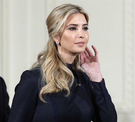 Ivanka Trumpová na tiskové konferenci Bílého domu.