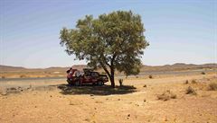 V marockém vnitrozemí je teplo jako svi. Zastavovat mete jedin pod stromem...