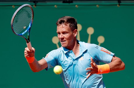 Tomá Berdych v zápase s Marinem iliem.