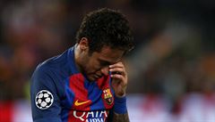 Barcelona - Juventus, zklamaný domácí útoník Neymar.