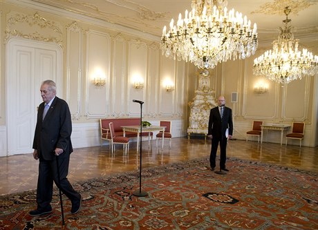 Prezident Milo Zeman a premiér a éf SSD Bohuslav Sobotka.